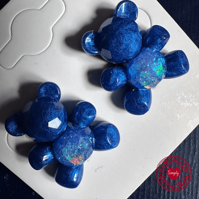 Earring Studs - Blue Teddy Bear