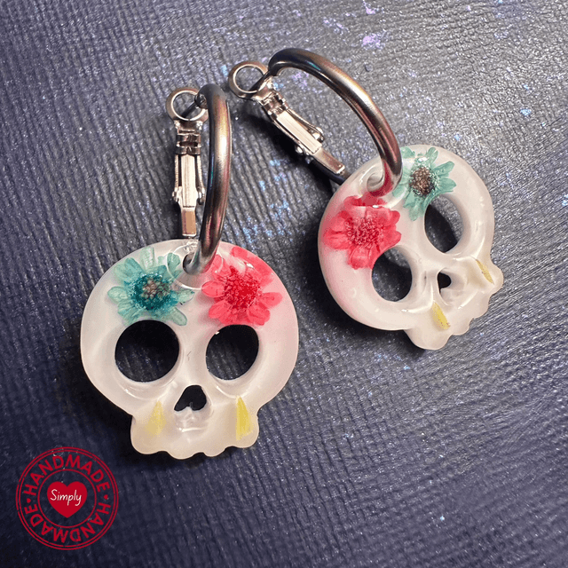 Earring Huggies - Sugar Skull Charms
