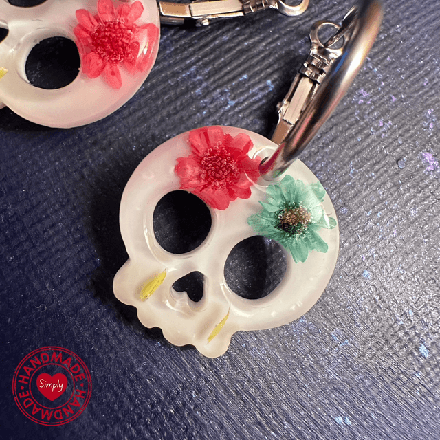 Earring Huggies - Sugar Skull Charms