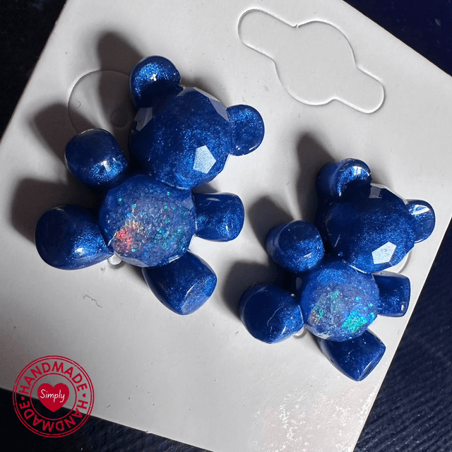 Earring Studs - Blue Teddy Bear