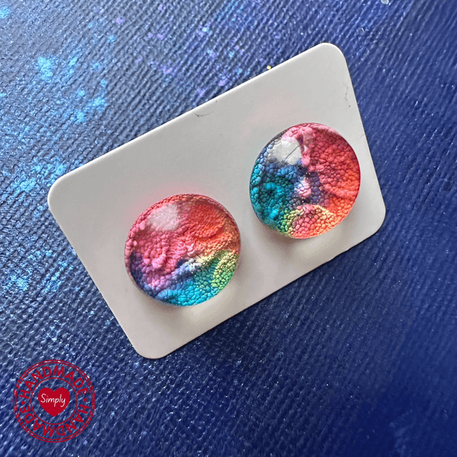 Earring Studs - Multi Coloured Petri